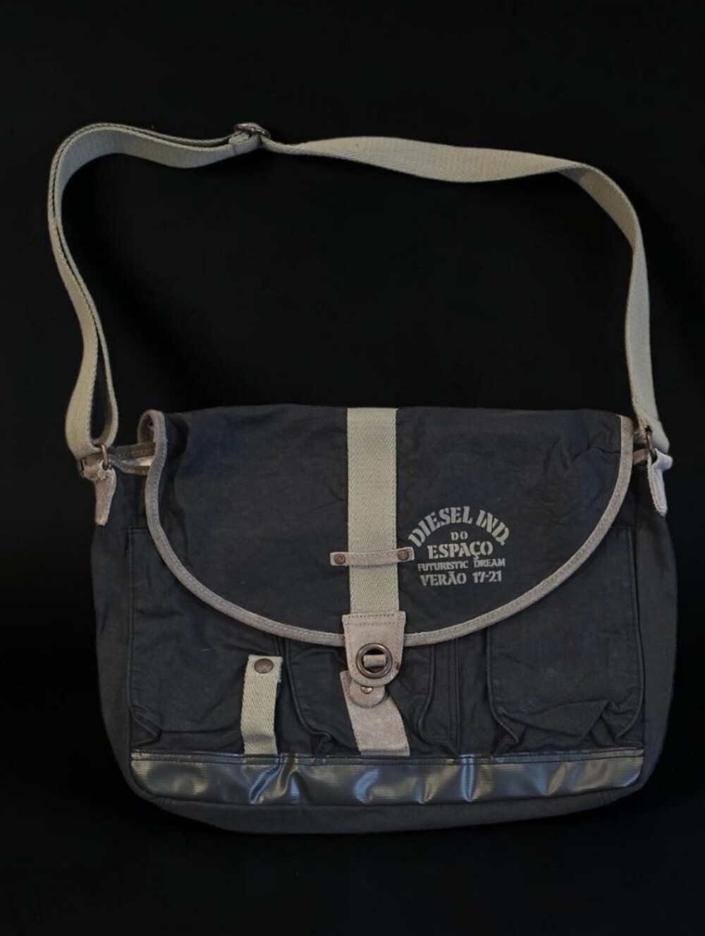 Vtg Y2K DIESEL Spare Parts Messenger Bag Travel Military Army Tactical Gorpcore